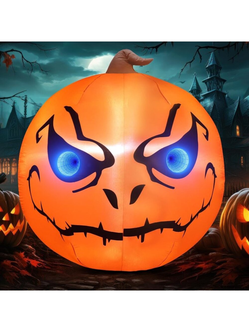 🎃5FT Halloween Inflatable Pumpkin,3D Infinity Mirror Tunnel Light Outdoor Decor